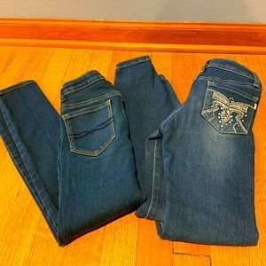 EUC 2 pairs of designer jeggings Girls Size 8